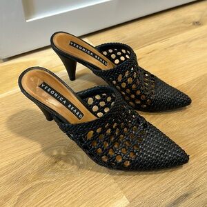 Veronica Beard Leather Printed Mules